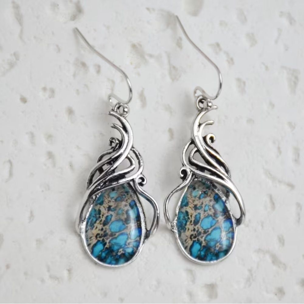 Stone Dangle Earrings N1974